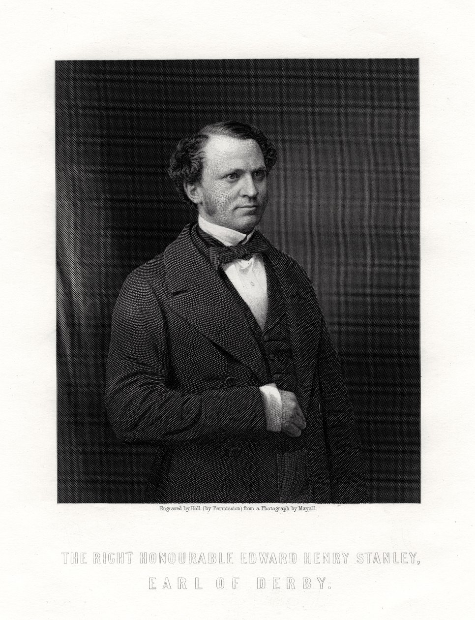 Edward Henry Stanley, 15º Conde de Derby, estadista britânico, meados do final do século XIX. de W. Holl