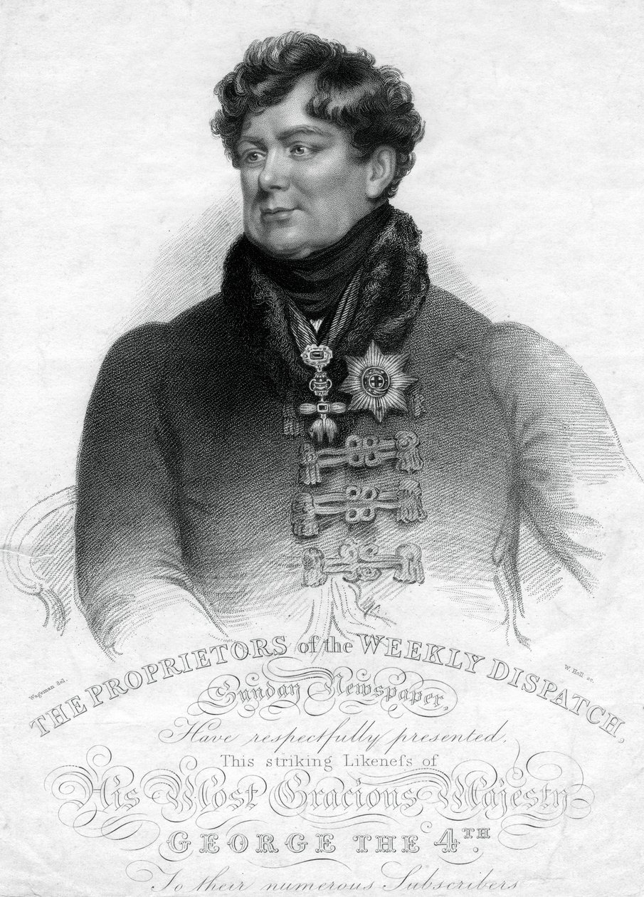 George IV, rei do Reino Unido e Hanover, século XIX. de W. Holl