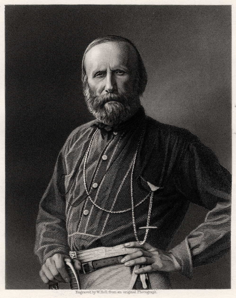 Guiseppe Garibaldi, patriota italiano, século XIX de W. Holl