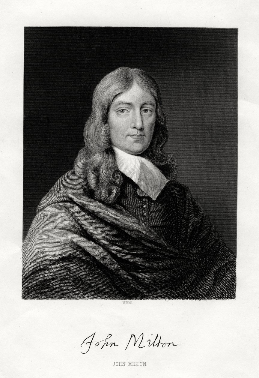 John Milton, poeta inglês, século XIX de W. Holl