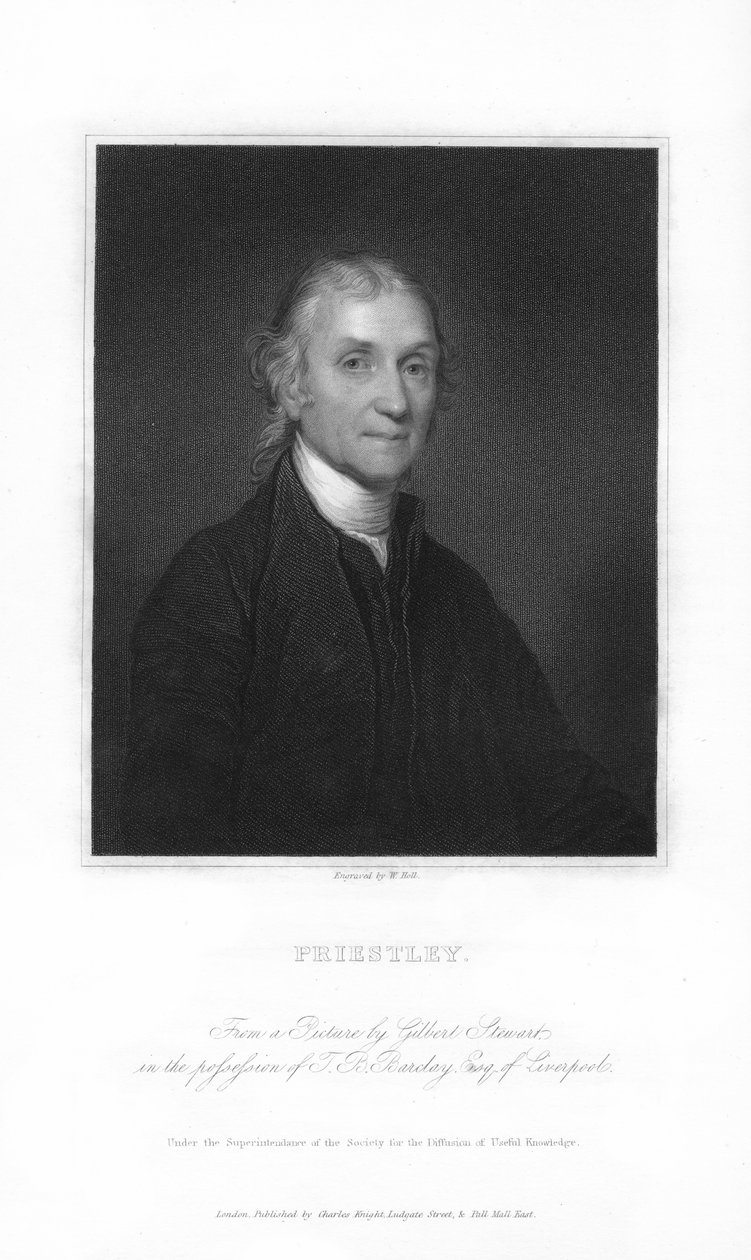 Joseph Priestley, químico inglês e ministro presbiteriano, 1836. de W. Holl