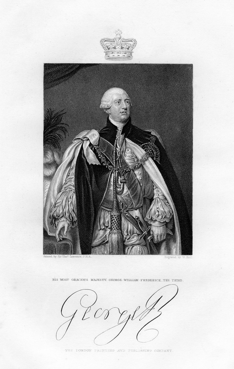 Rei George III da Grã-Bretanha, século XIX. de W. Holl