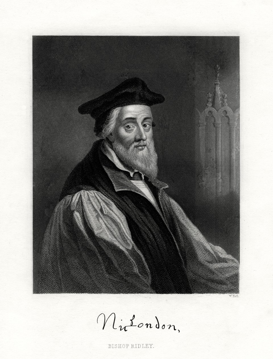 Nicholas Ridley, falecido em 16 de outubro de 1555, clérigo inglês, século XIX de W. Holl