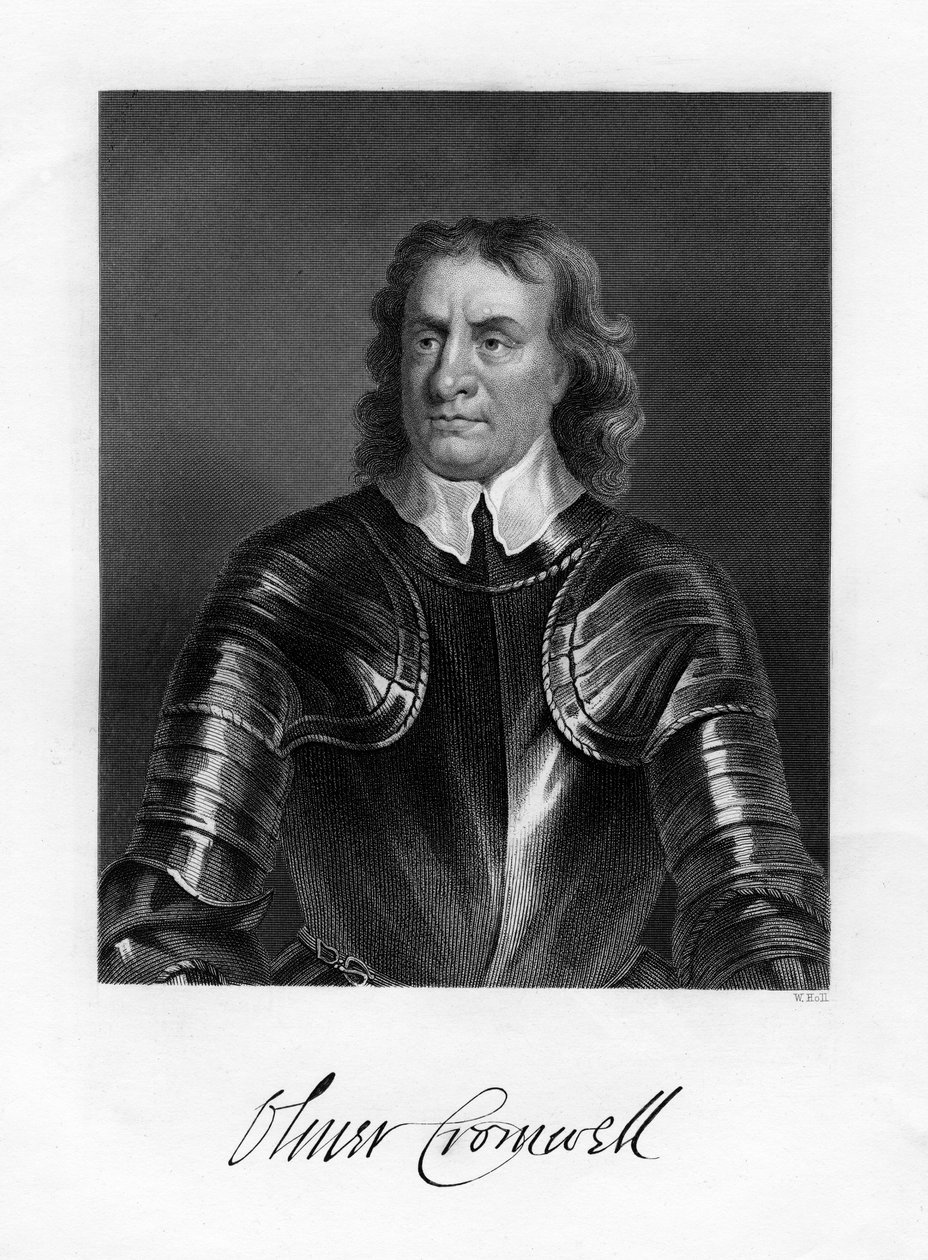 Oliver Cromwell, soldado e estadista inglês, século XIX de W. Holl