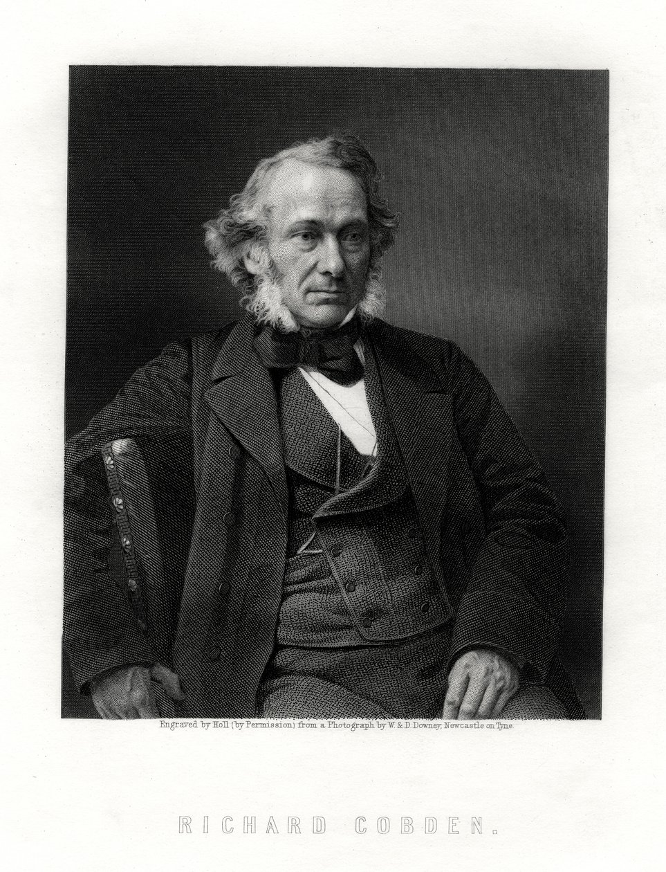 Richard Cobden, fabricante britânico, estadista Radical e Liberal, século XIX. de W. Holl