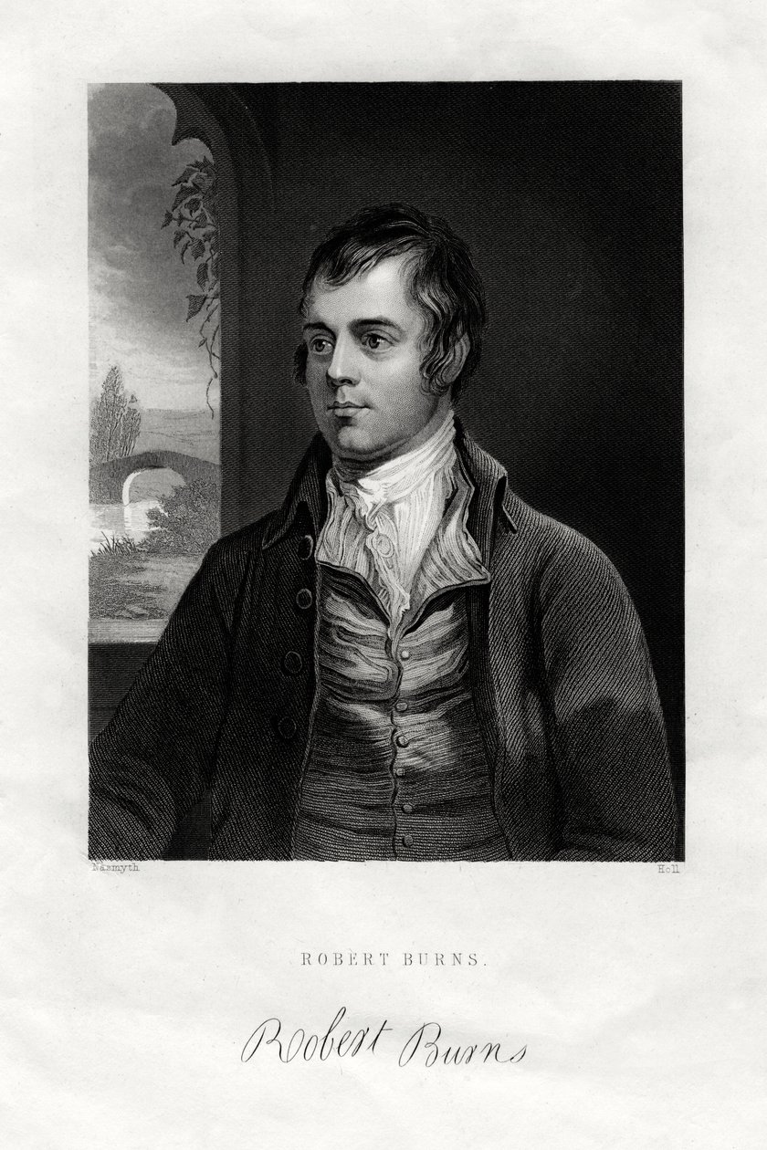Robert Burns, poeta escocês, século XIX de W. Holl