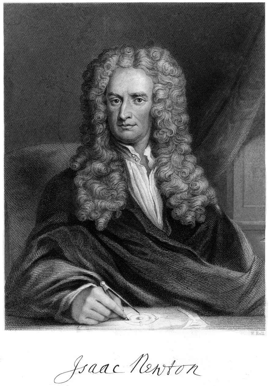 Sir Isaac Newton, matemático inglês, astrônomo e físico, século XIX. de W. Holl