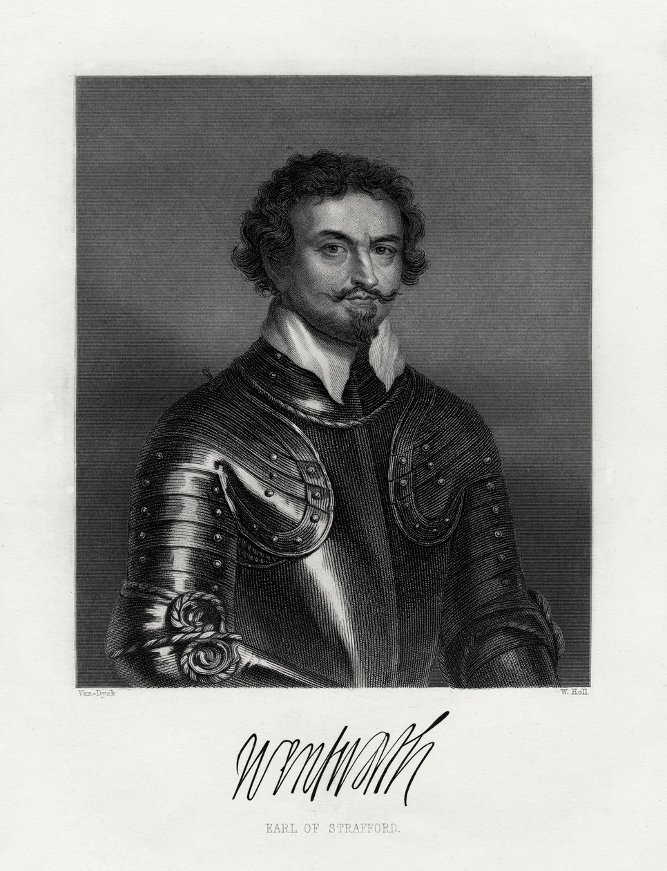 Thomas Wentworth, 1º conde de Strafford 1593-1641, século XIX de W. Holl