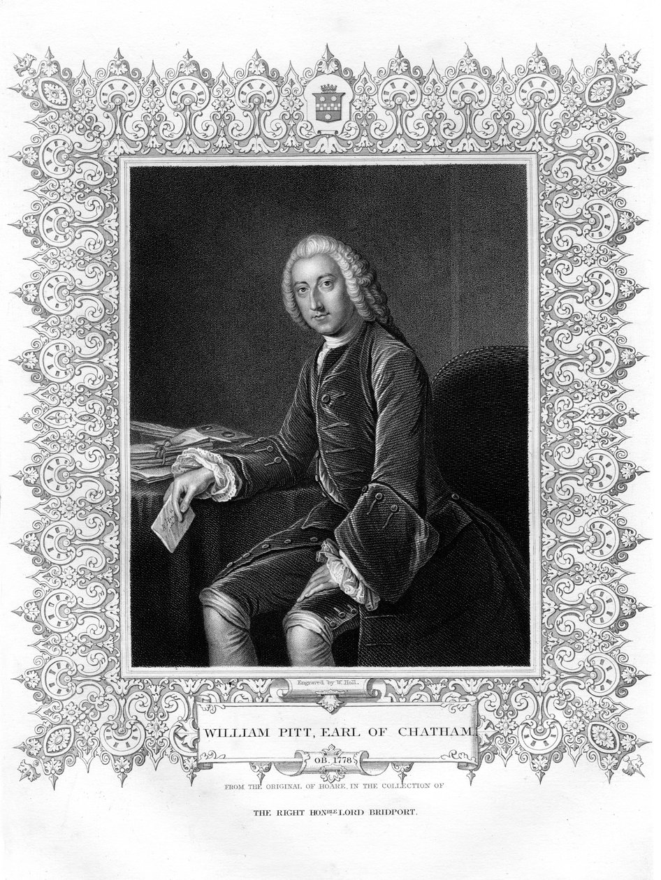 William Pitt, primeiro conde de Chatham, estadista britânico do Whig, século XIX. de W. Holl