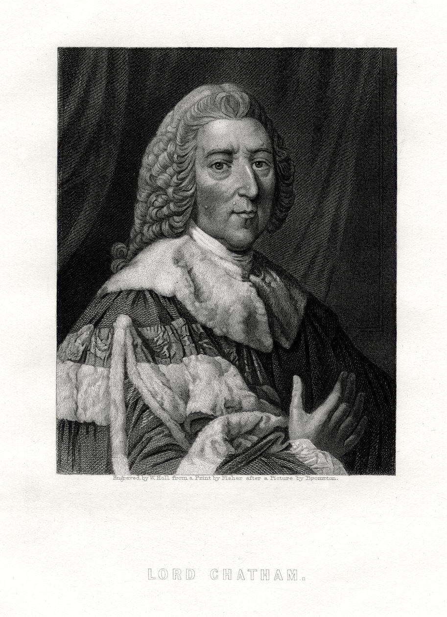 William Pitt, 1º conde de Chatham, estadista britânico do Whig, século XIX. de W. Holl