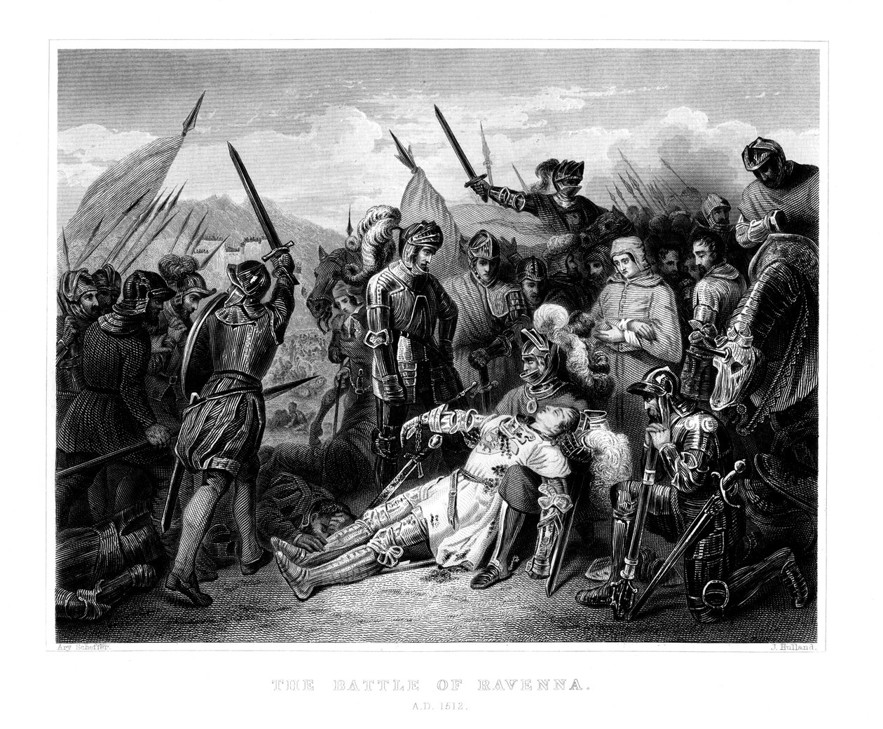 A Batalha de Ravena, 11 de abril de 1512, 1875 de W. Hulland