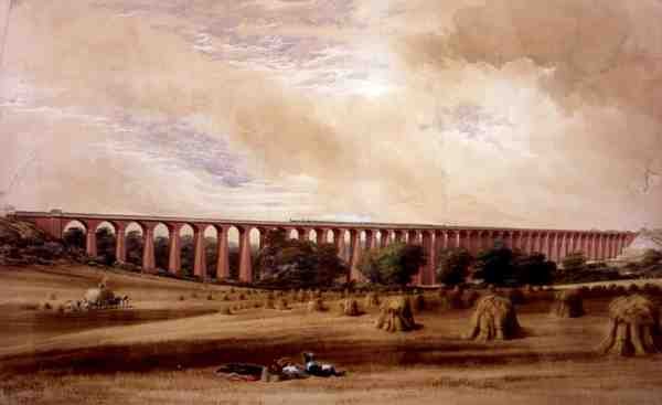 Welwyn Viaduct, c.1850 (aguarela sobre papel) de W. Humber