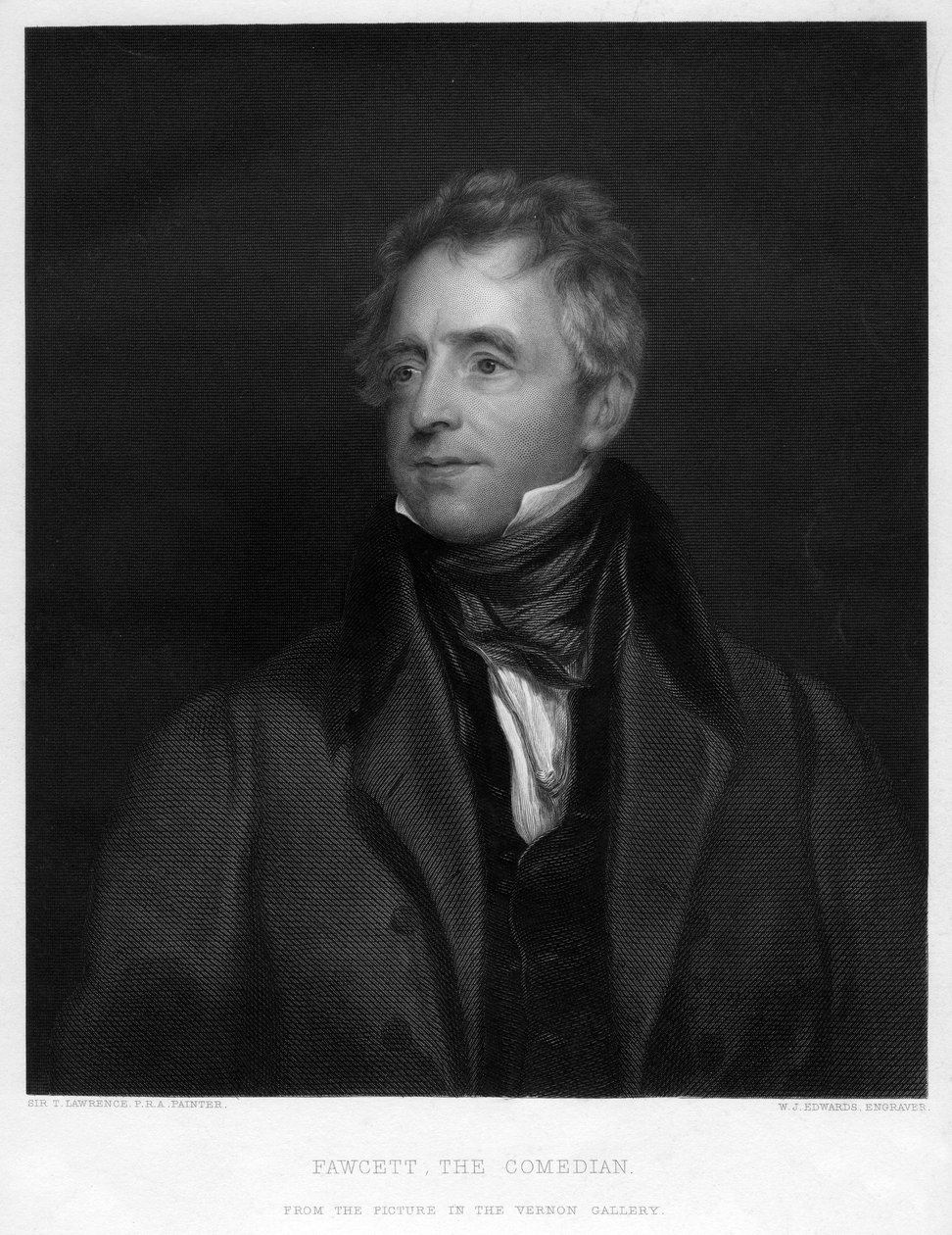 Fawcett, o comediante, século 1828 de W. J. Edwards