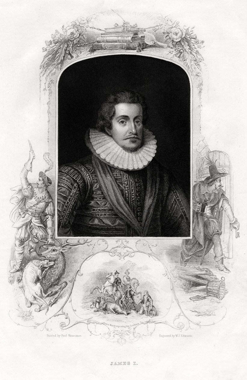 Tiago I, rei da Inglaterra e Escócia, 1860 de W. J. Edwards