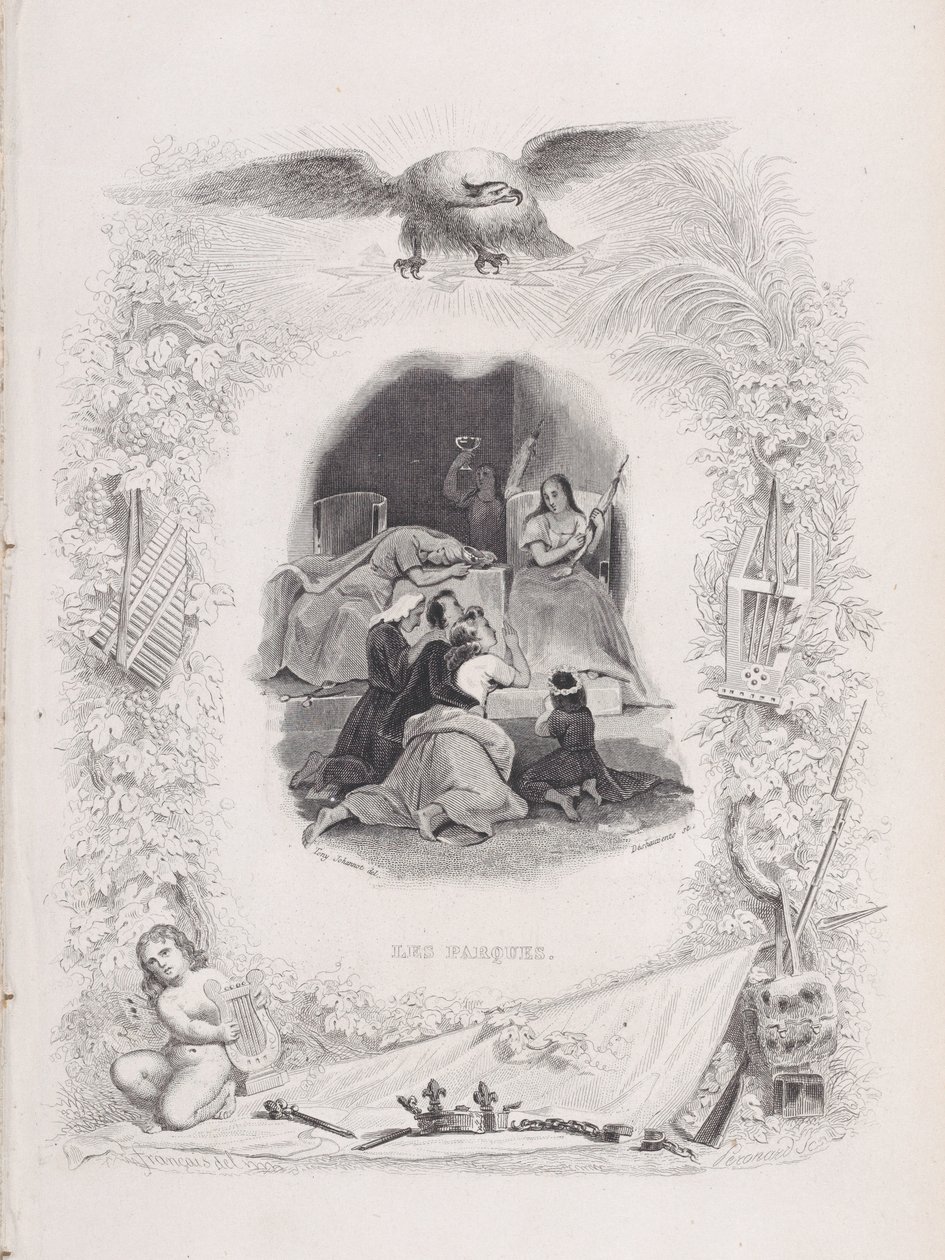 The Fates, de The Songs of Béranger, 1829. Os Criadores: W. J. J. Déshauvents, Melchior Péronard. de W. J. J. Déshauvents, Melchior Péronard