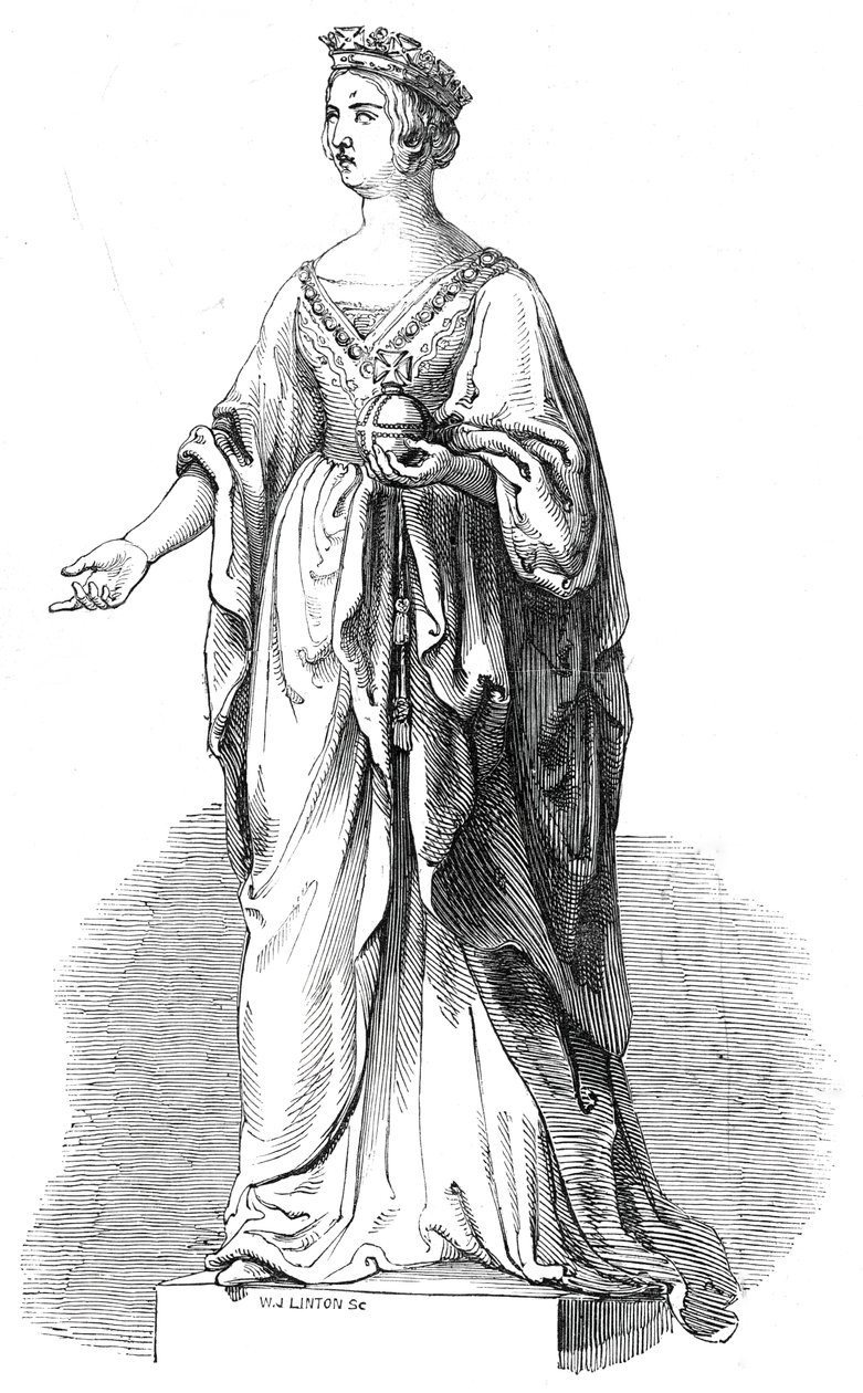 Estátua em mármore de Sua Majestade, na Royal Exchange, 1845. de W. J. Linton