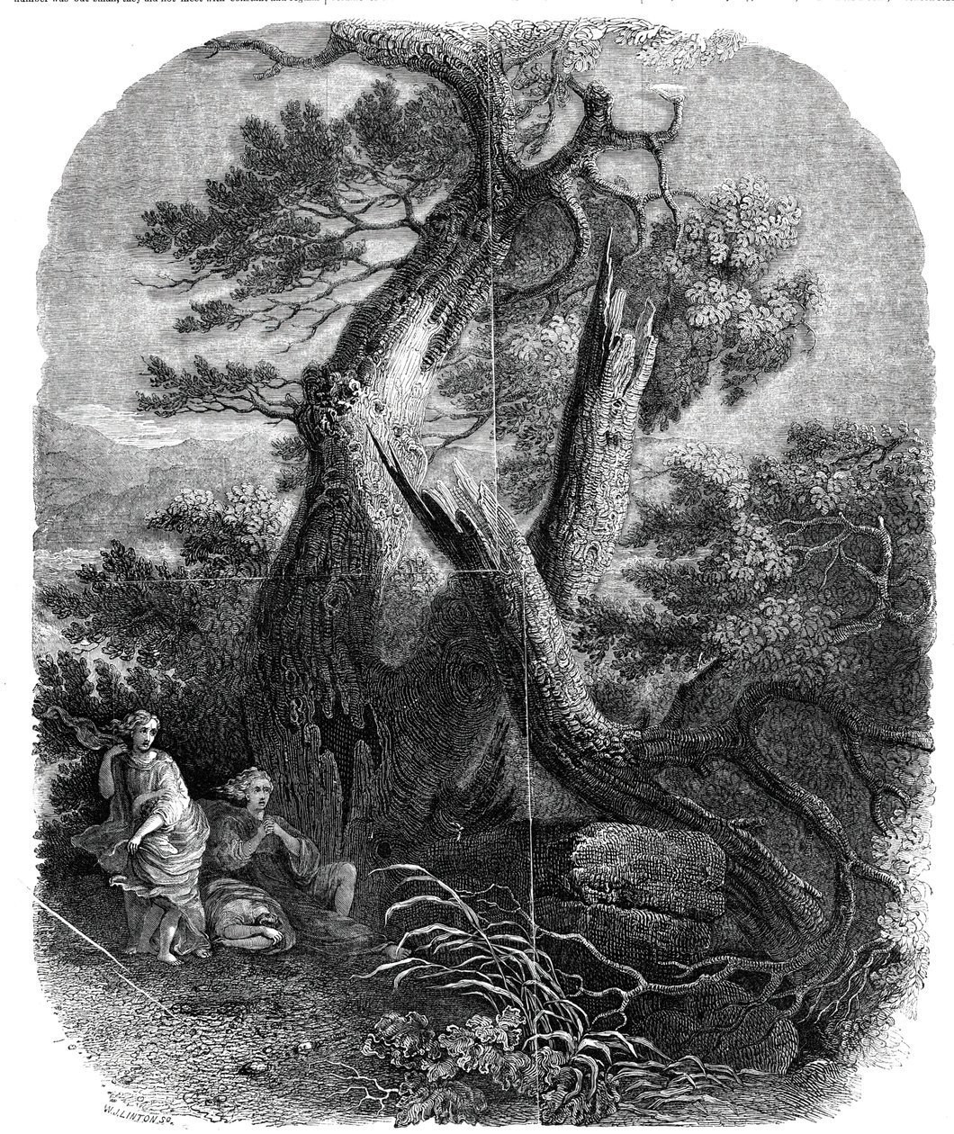 Espécime de gravura em madeira, A Morte dos Filhos de Niobe, ...1844. de W. J. Linton