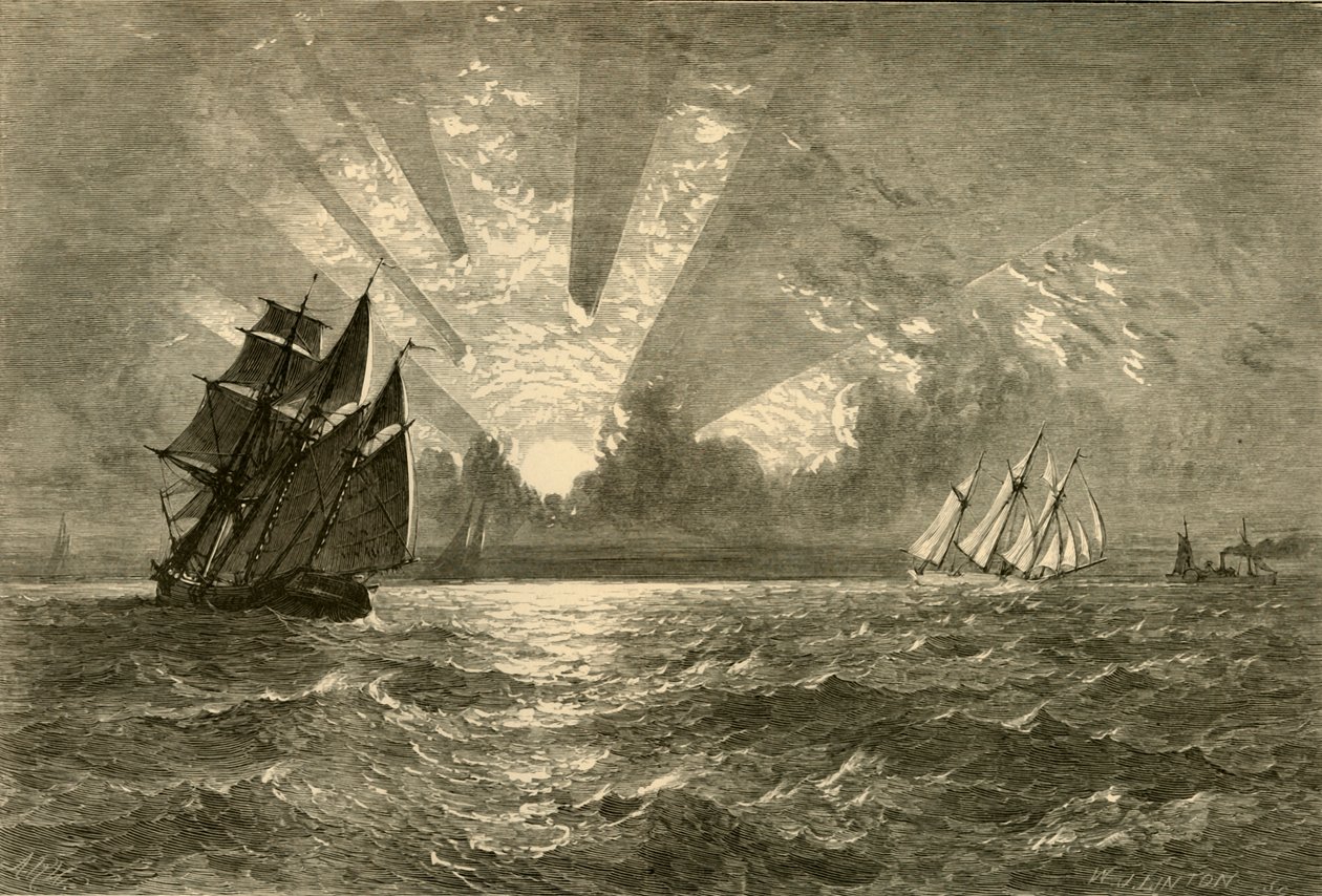 "Sunset, Lake Michigan", 1874.   de W. J. Linton