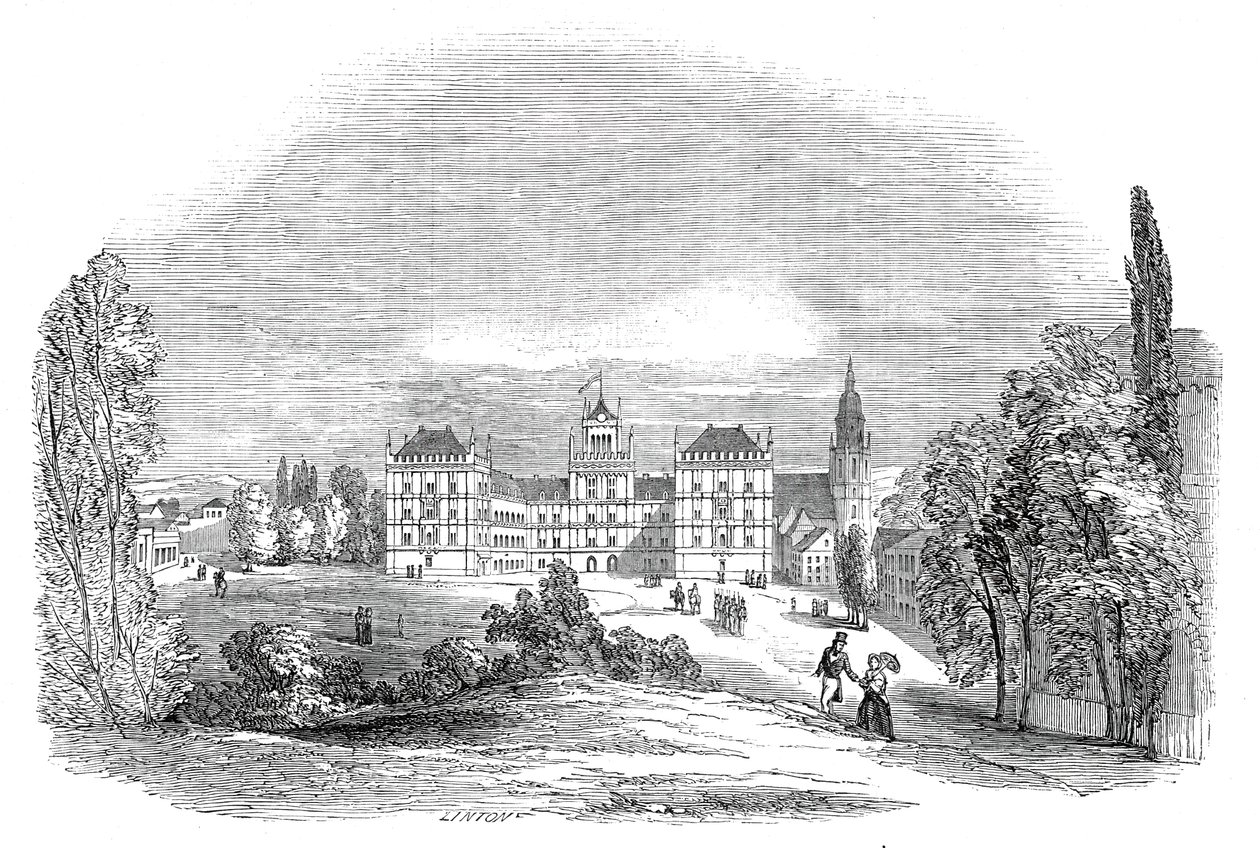 O Palácio de Ehrenburg, em Coburg - do desenho de Sua Alteza Real o Príncipe Alberto, 1845. de W. J. Linton