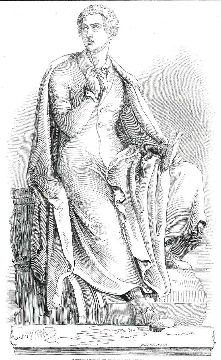 A estátua de Thorwaldsen de Lord Byron, 1845. de W. J. Linton