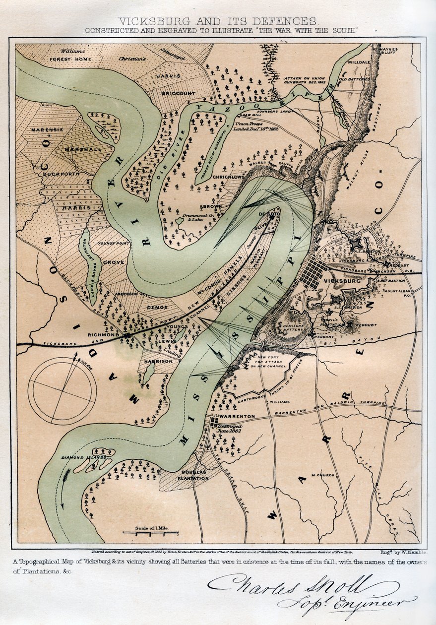 Vicksburg, Mississippi, e suas defesas, 1862-1867. de W Kemble