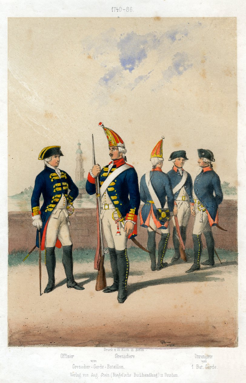 Uniformes militares alemães, 1740-1786 século XIX. de W Korn