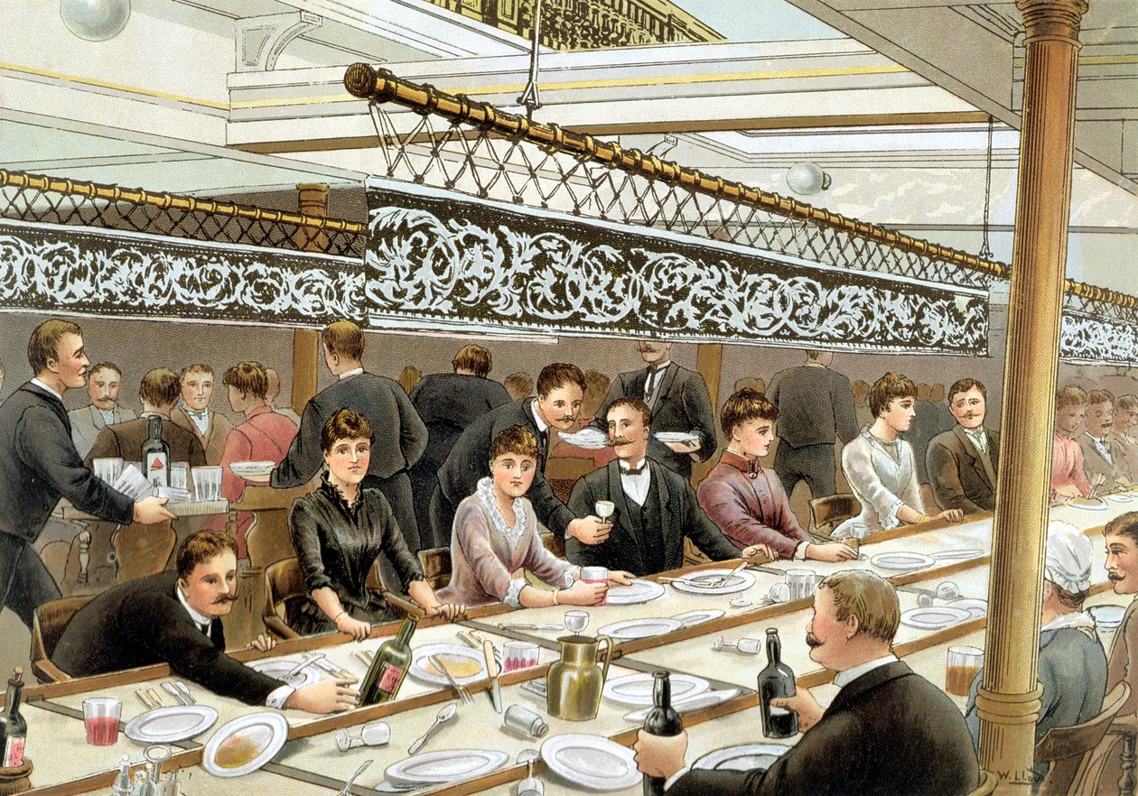 Na Baía, Hora do Jantar - Um Oceano Atlântico Swell, de &39;P und O Pencillings&39;, c.1890 de W. Lloyd