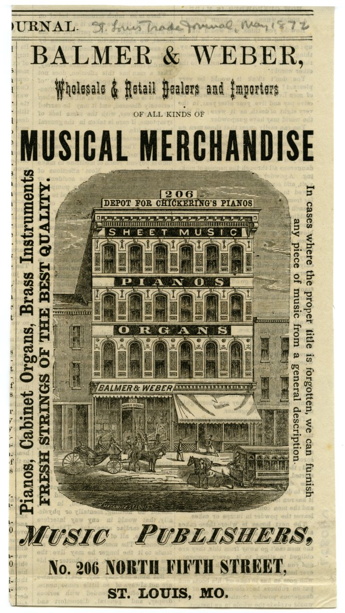 Balmer and Weber, revendedores e importadores de produtos musicais por atacado e varejo, 206 North Fourth Street. de W. Mackwitz