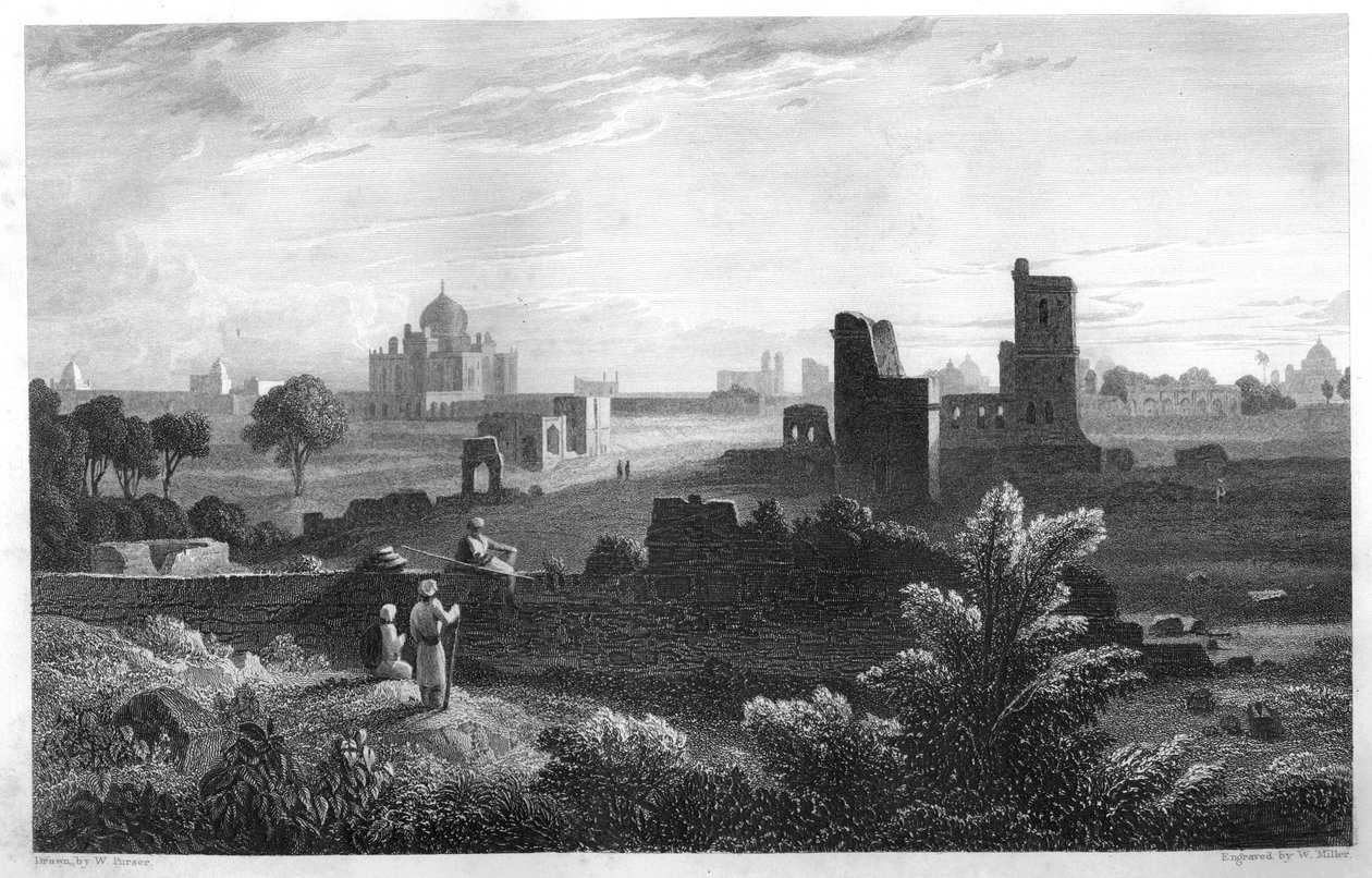O túmulo de Humaioon, Deli, Índia, c1860. de W. Miller