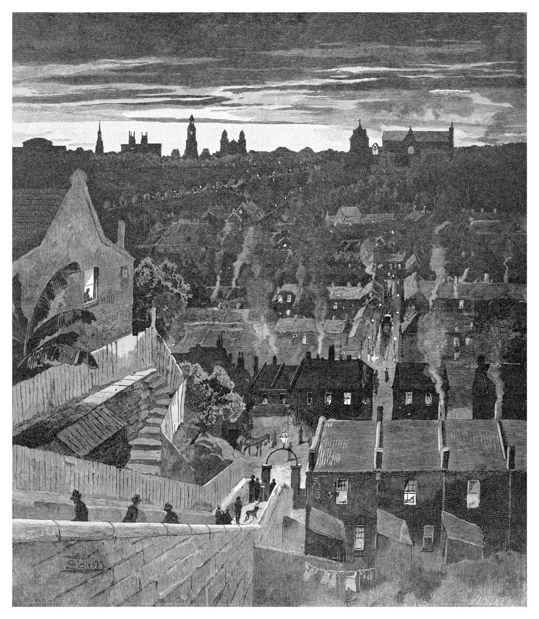 Um vislumbre de Sydney de Darlinghurst, Nova Gales do Sul, Austrália, 1886. de W. Mollier