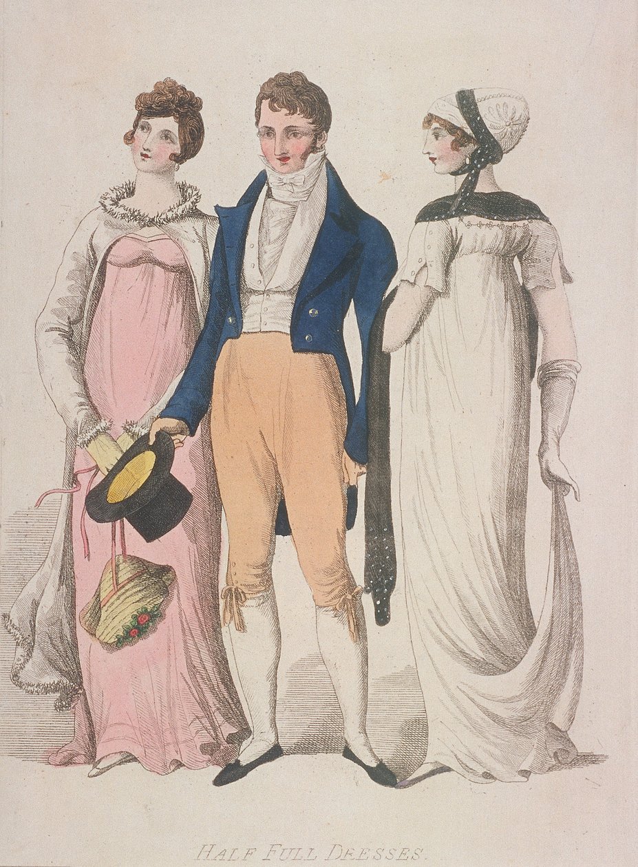 Vestidos meio cheios, c1810 de W Read
