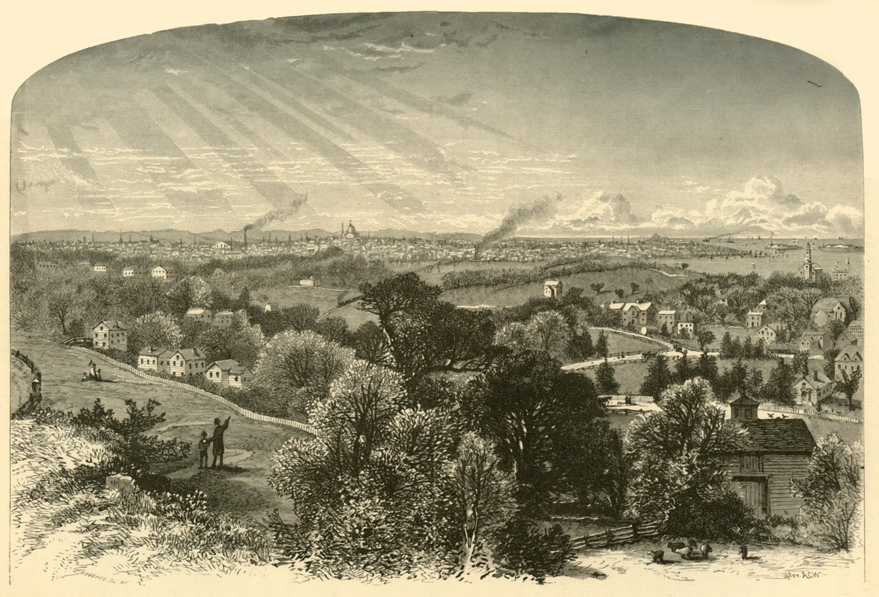 "Boston, de Mount Bowdoin", 1874.   de W. Roberts