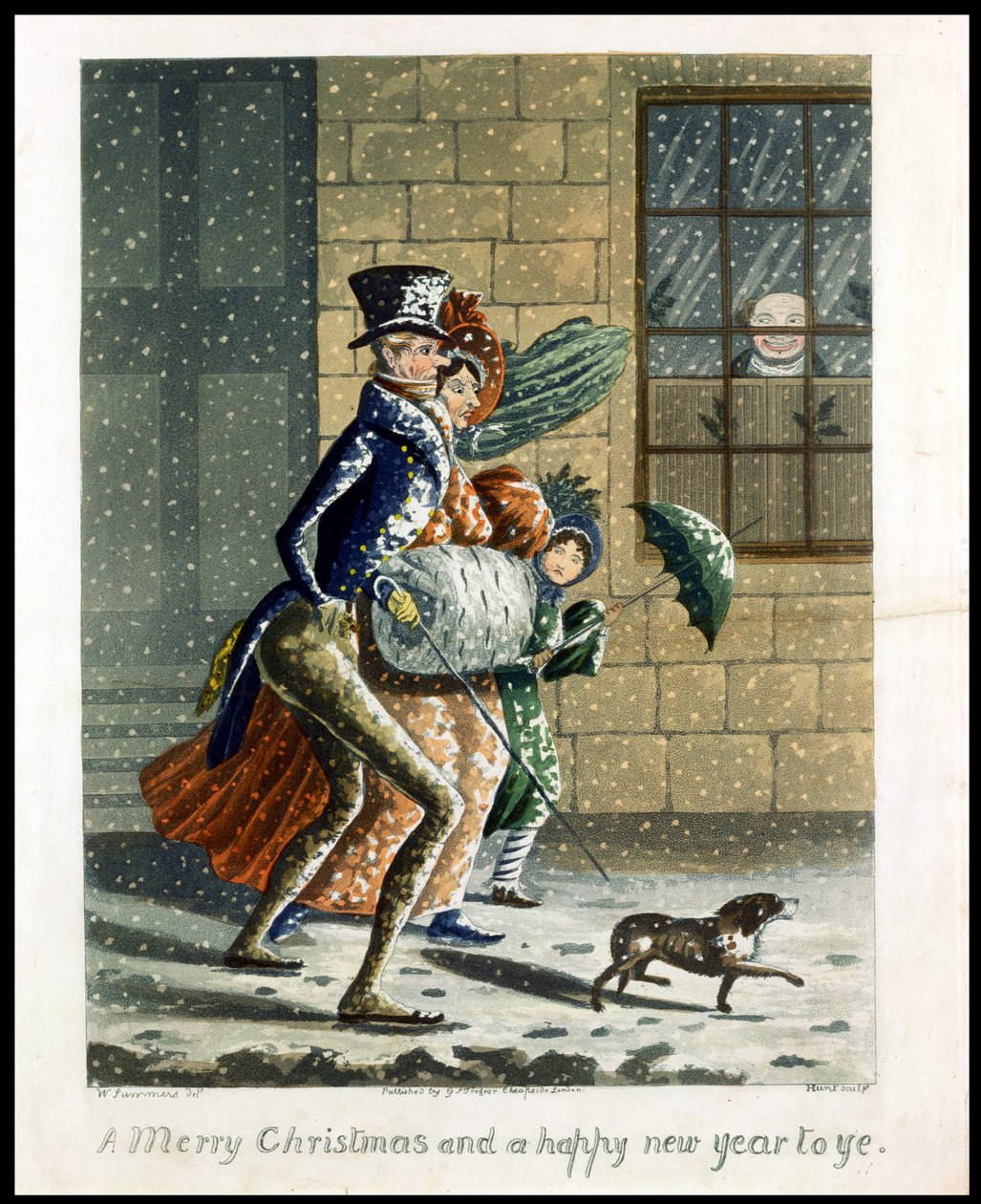 Um Feliz Natal e Feliz Ano Novo para Ye, cartão de Natal vitoriano de W. Summers