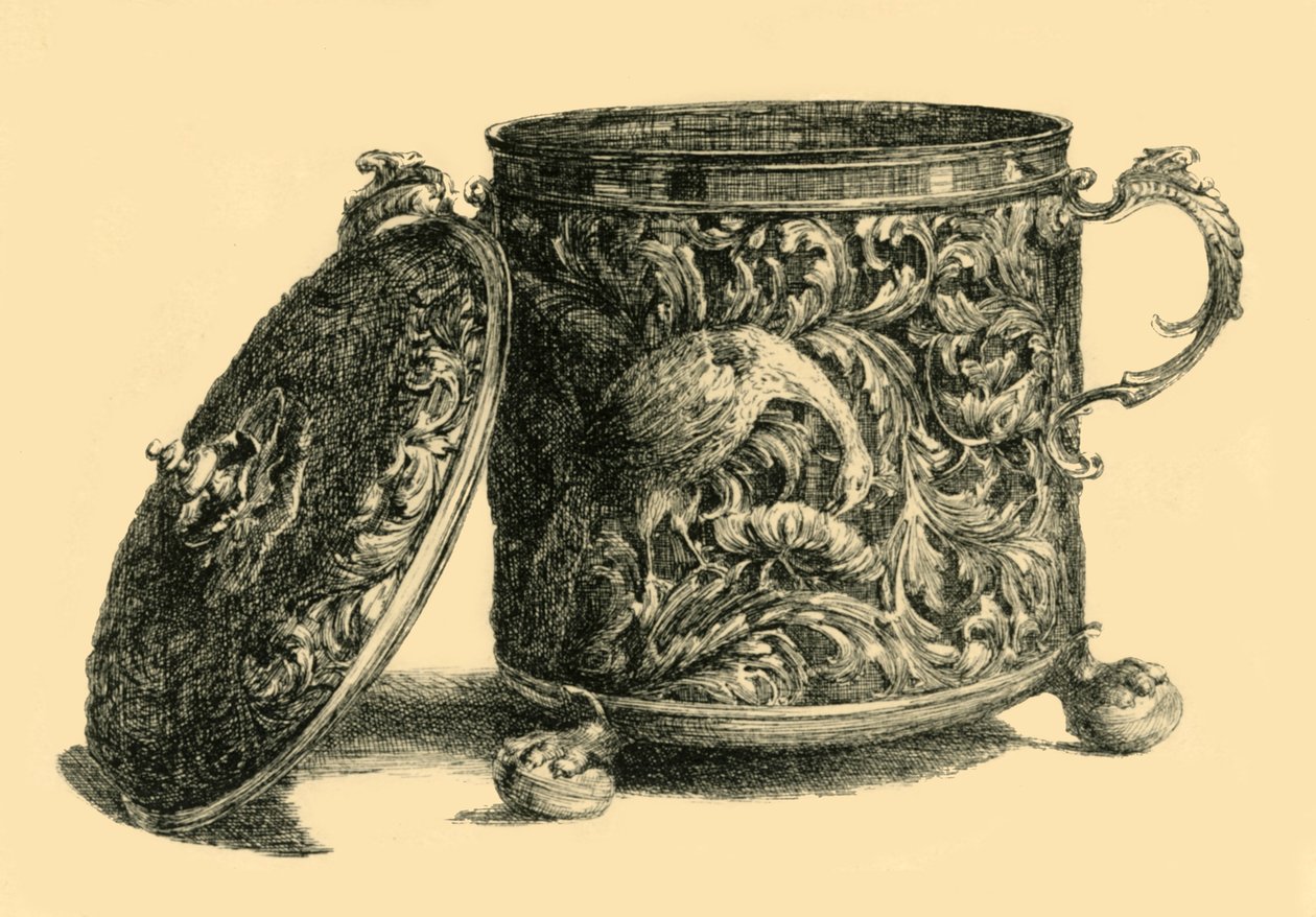 Copo e tampa dourada prateada, 1669-1670, 1881.   de W T Roberts