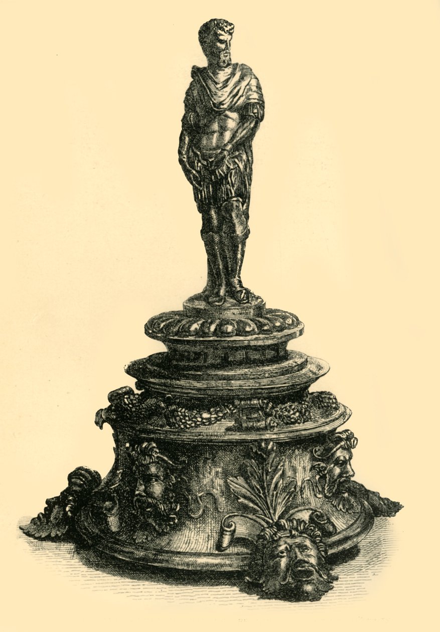 Tinteiro de bronze com estatueta de um imperador romano, meados do século XVI, 1881.   de W. W. McCarty