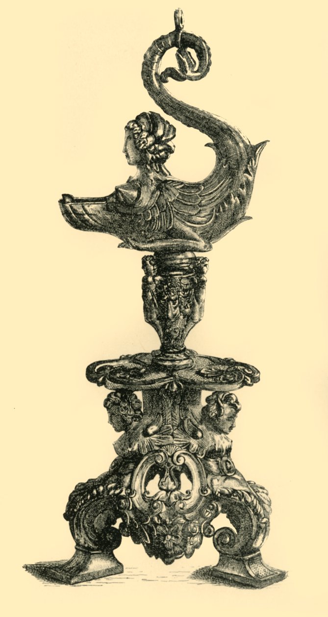 Lâmpada em forma de Esfinge Sea Creature, c1510-1530, 1881. de W. W. McCarty