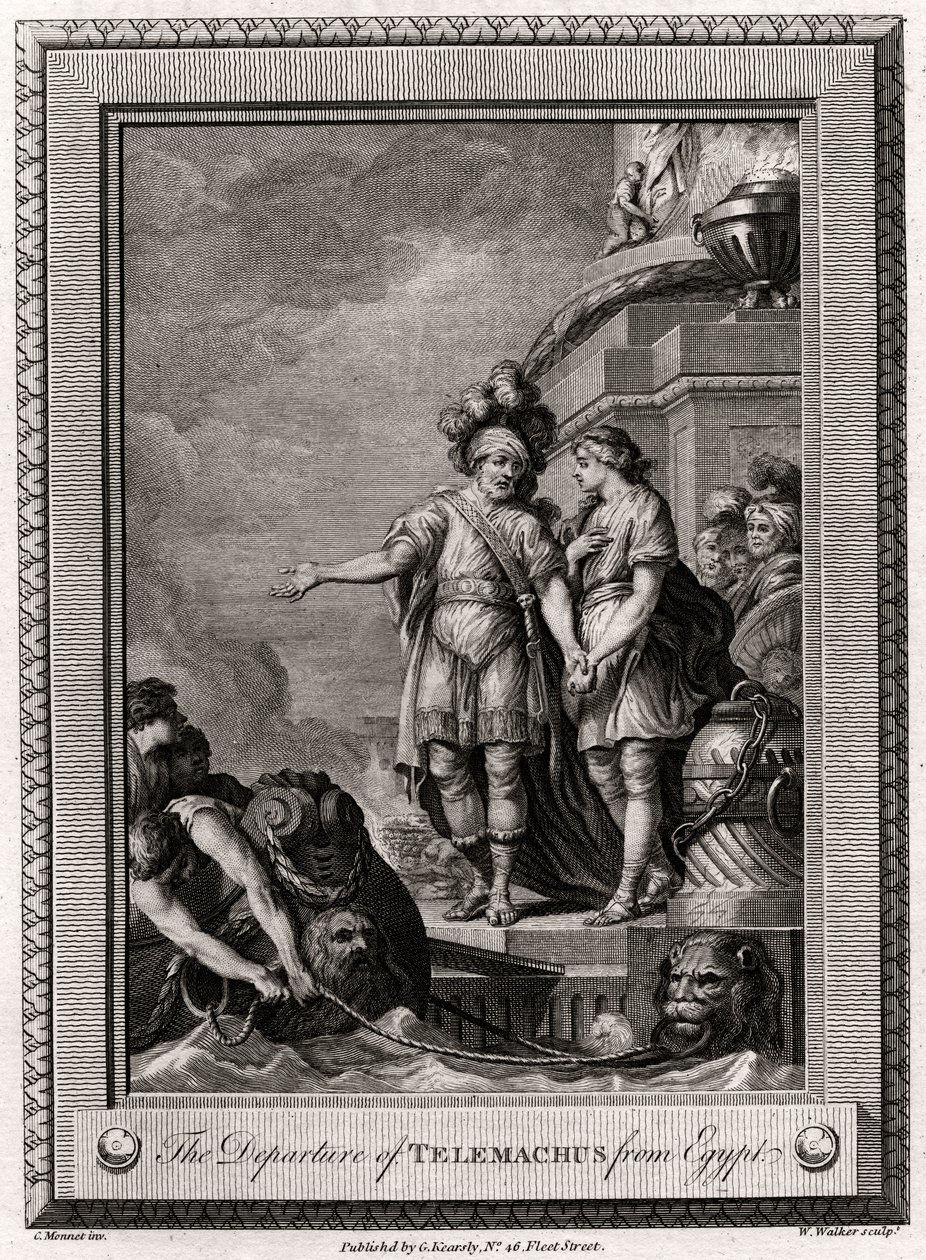 A partida de Telêmaco do Egito, 1775 de W. Walker