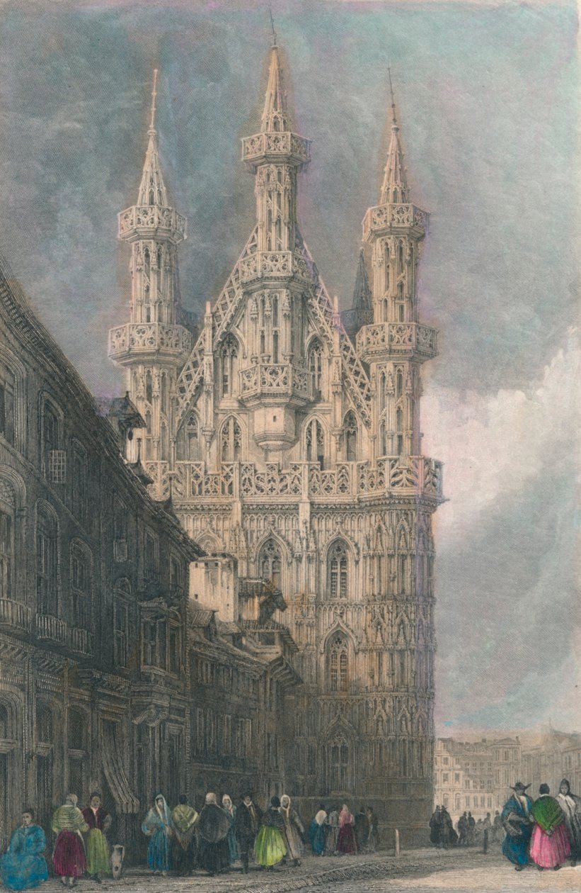 Hotel De Ville, Lovaina, século XIX. de W. Wallis