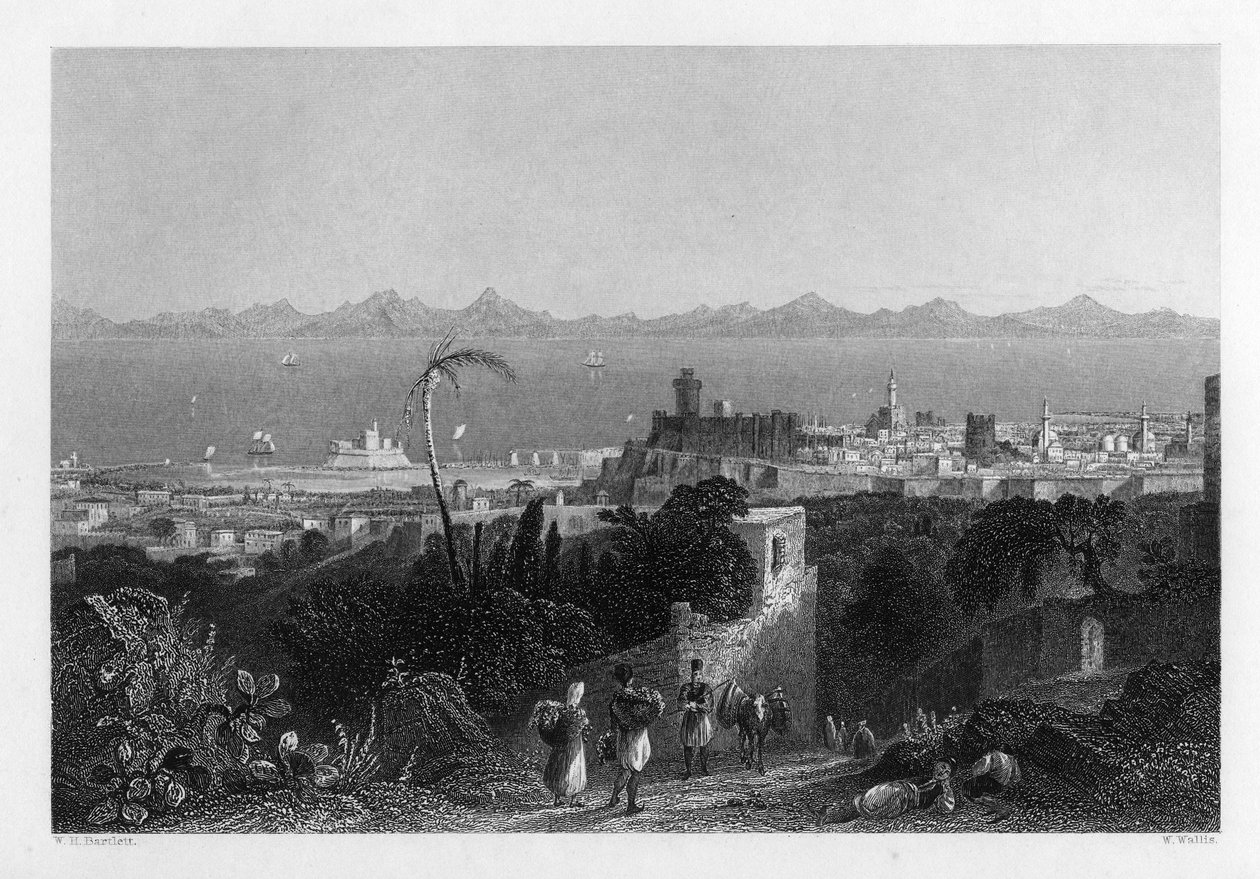 Rodes, das colinas perto de Sir Sidney Smiths Villa, 1841 de W. Wallis