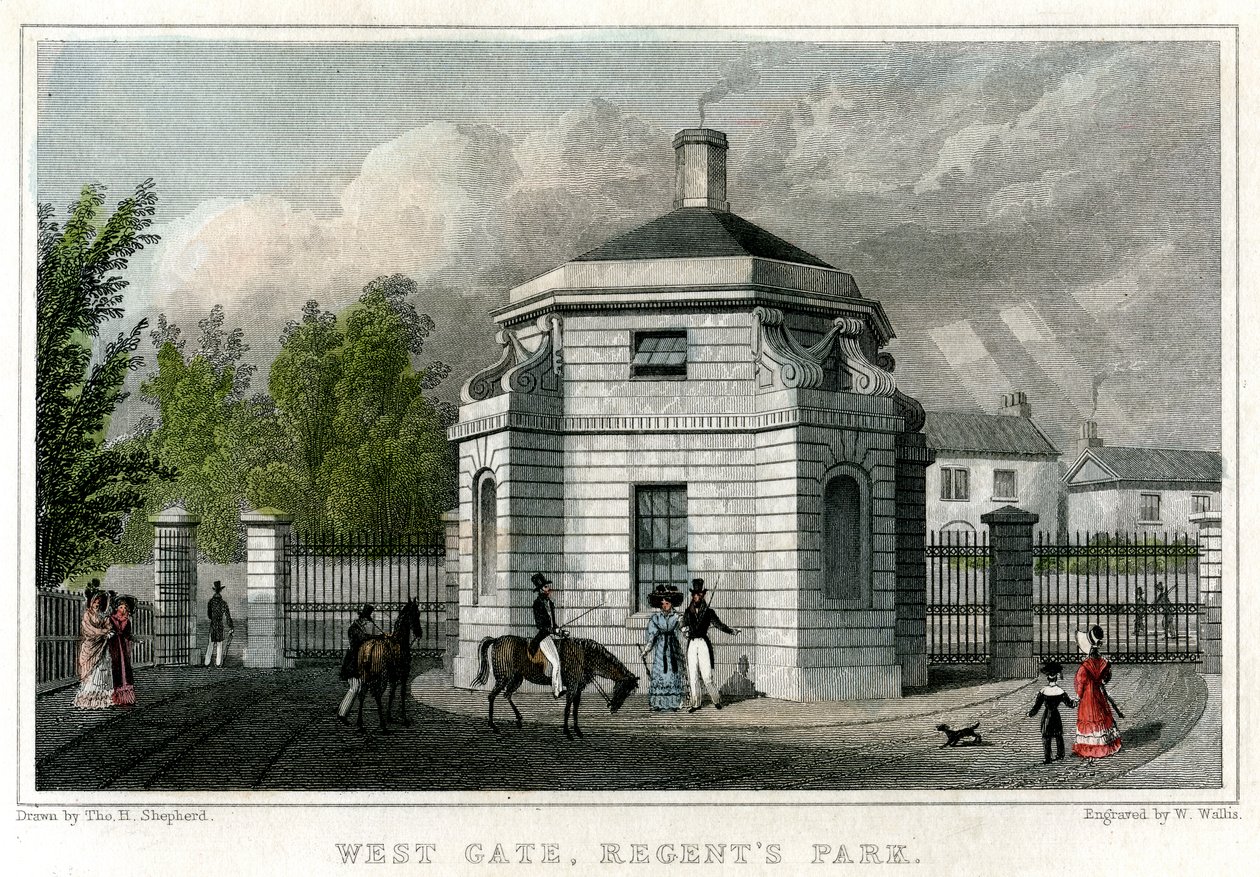 West Gate, Regents Park, Londres, século XIX. de W. Wallis