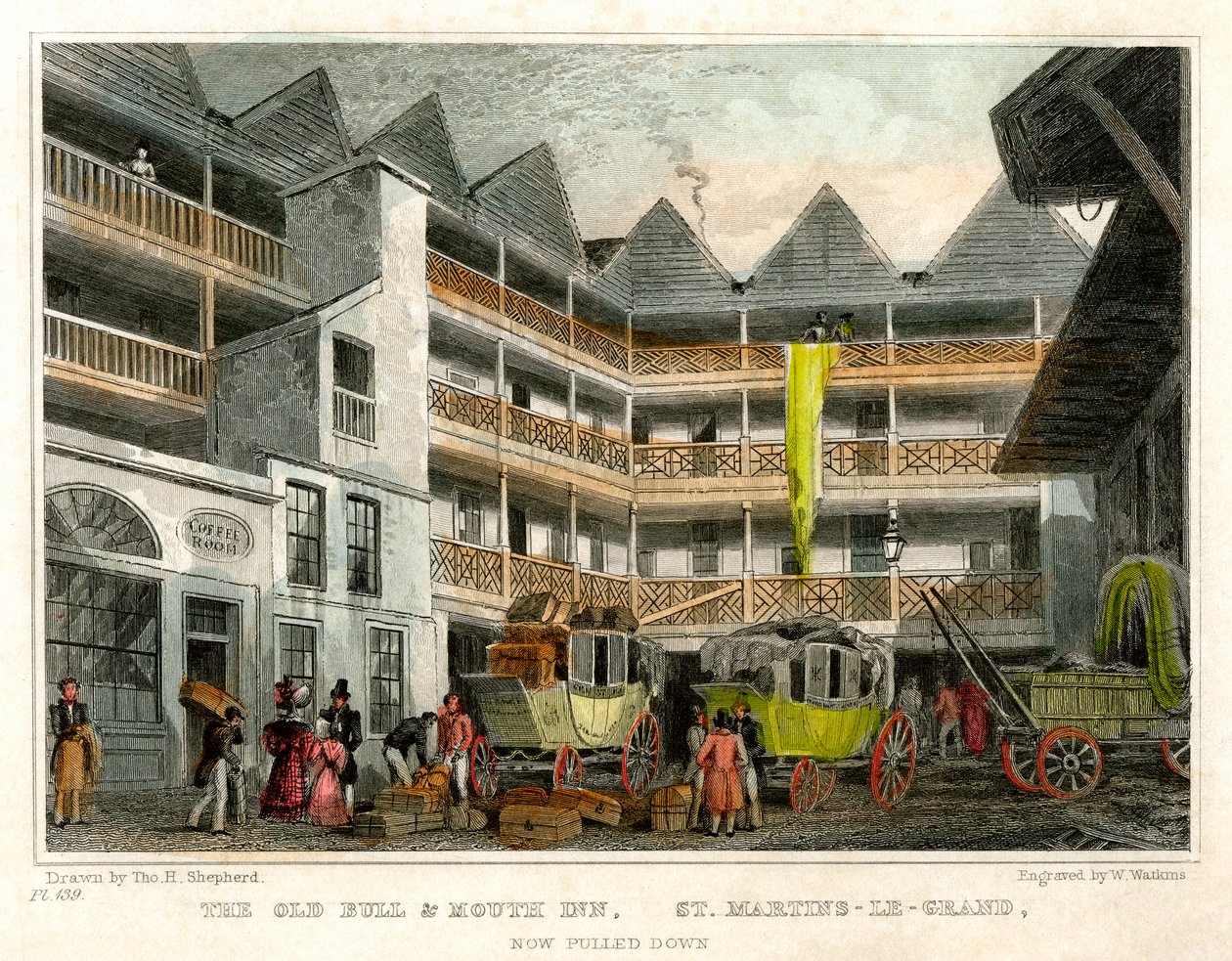 O velho Bull and Mouth Inn, St Martin