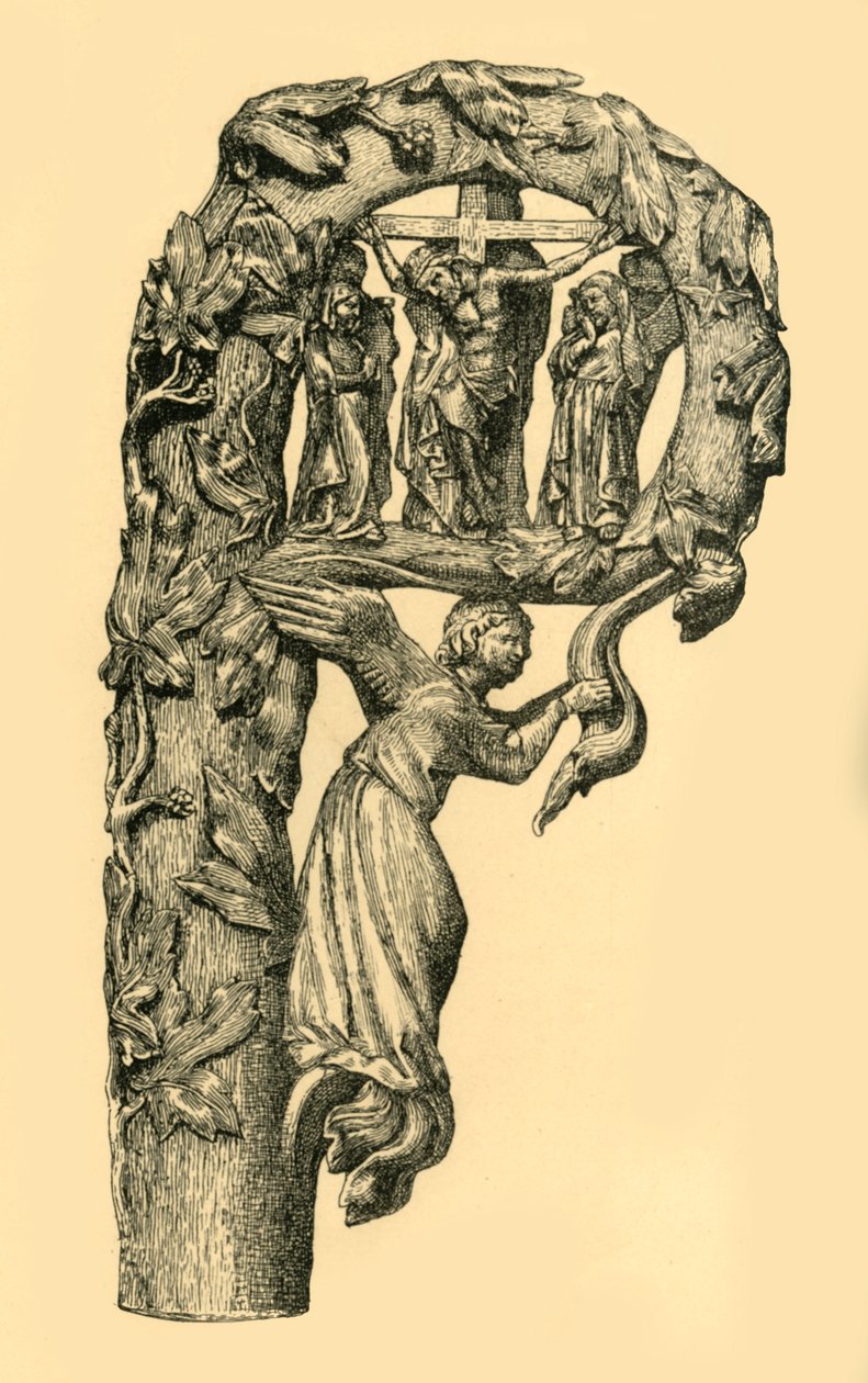 Cena da crucificação, crozier, 1330-1340, 1881. de W. Wise