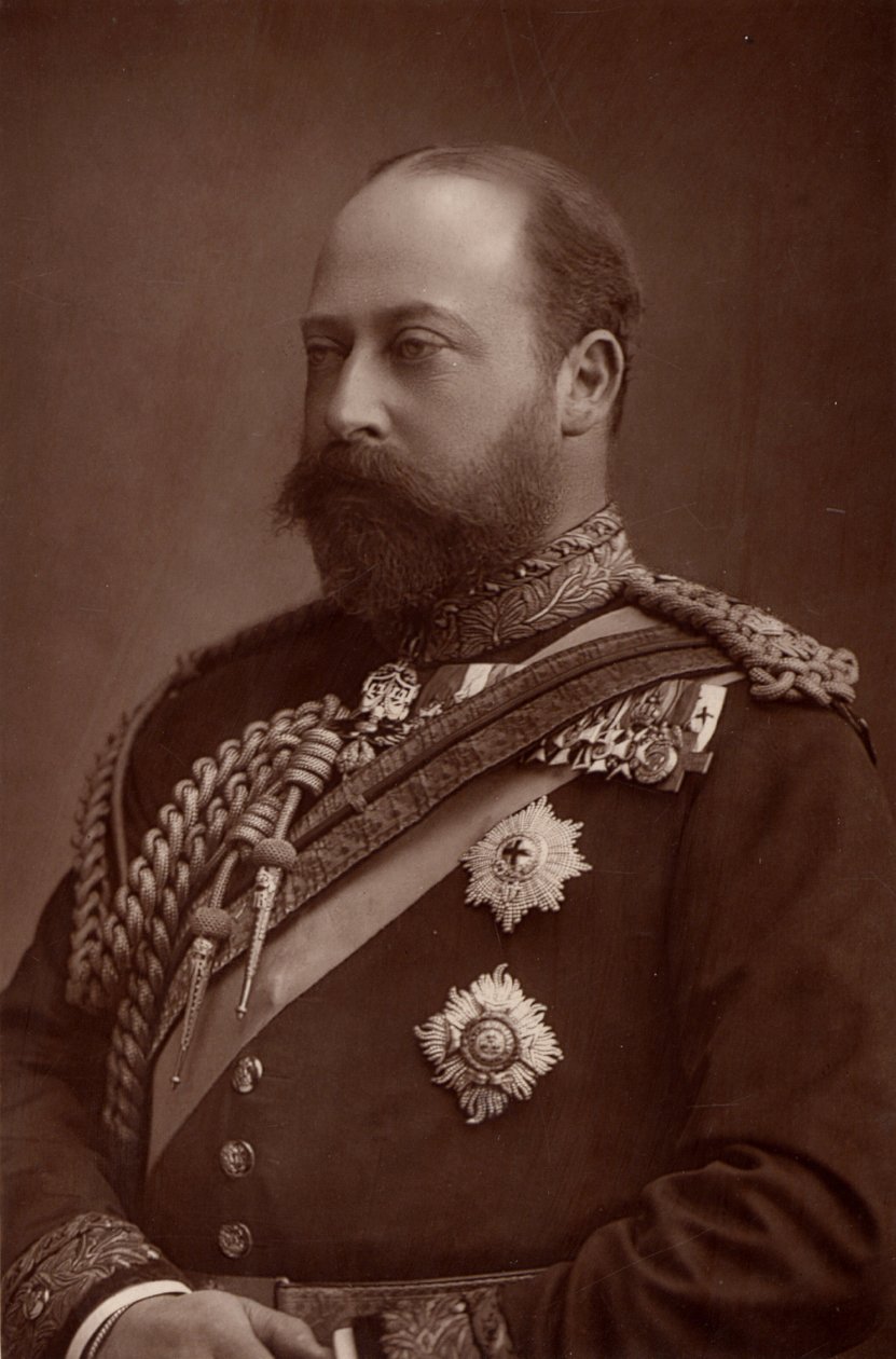 "Eduardo VII (1841-1910), rei do Reino Unido a partir de 1901, quando ainda era Príncipe de Gales. (woodburytype) de W. and D. (after) Downey
