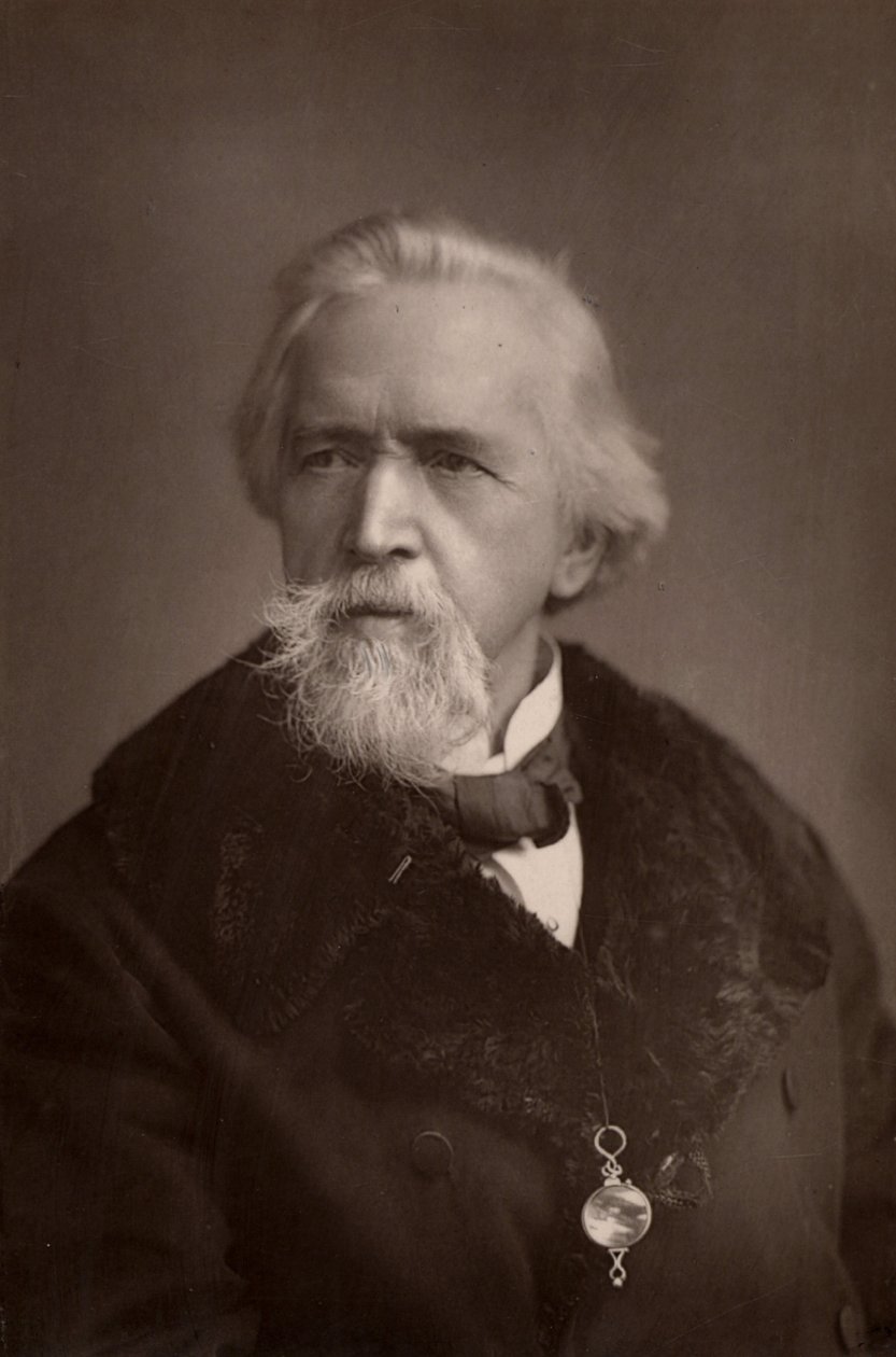 "George Jacob Holyoake (1817-1906) Secularista e reformador social inglês. A última pessoa em Inglaterra a ser presa por ateísmo (1842). Ativo no movimento cooperativo. (woodburytype) de W. and D. (after) Downey