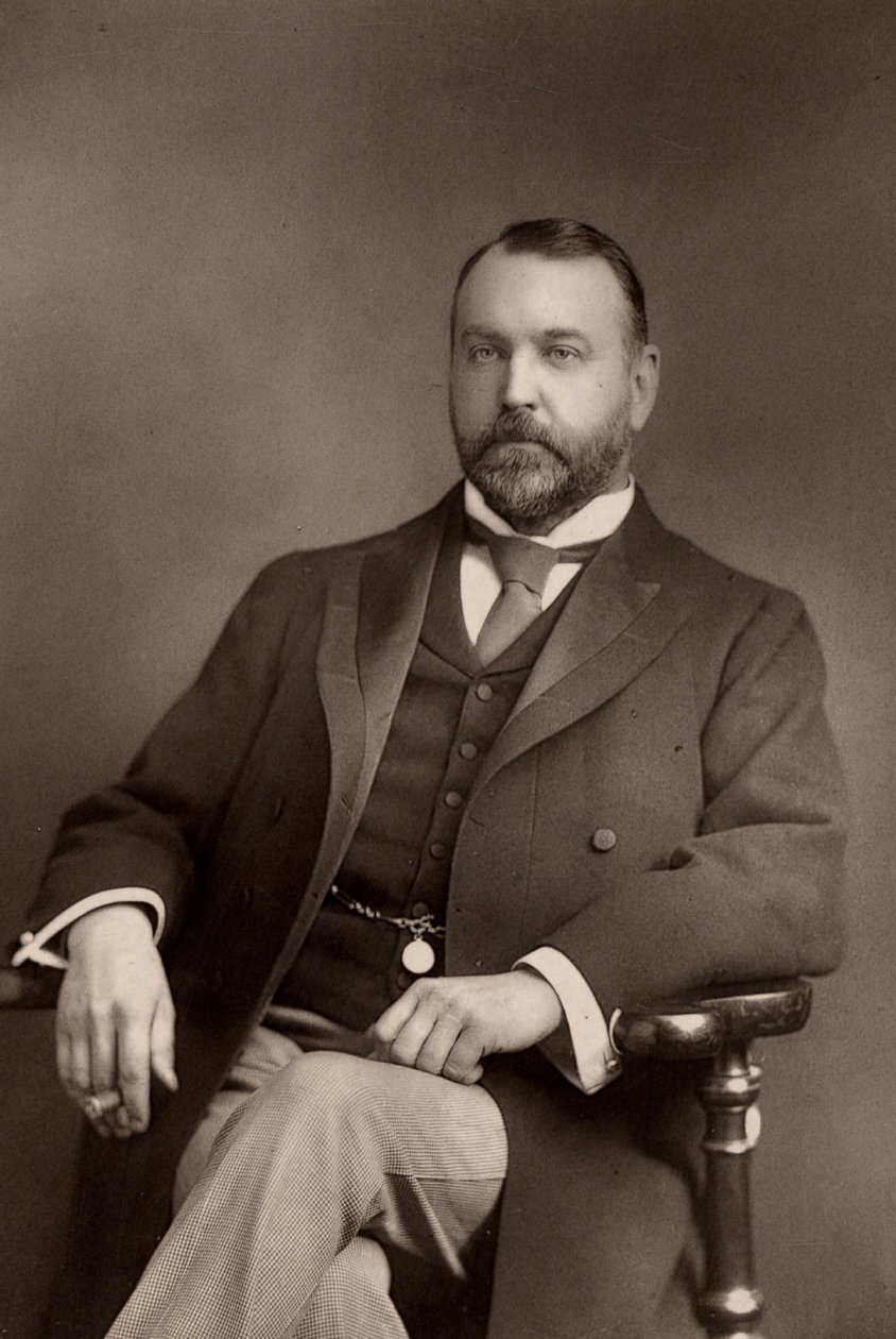 "Sydney Grundy (1848-1914) Dramaturgo e advogado inglês. Autor de numerosas peças, principalmente comédias e farsas. (woodburytype) de W. and D. (after) Downey