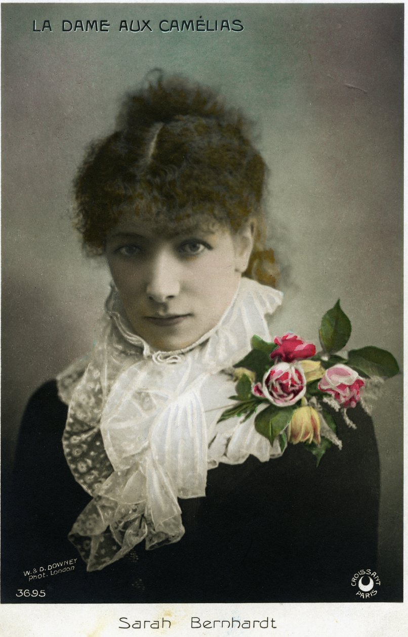 Henriette Rosine Bernard aka Sarah Bernhardt (1844-1923) como "A Senhora das Camélias" de Alexandre Dumas Jr. (foto) de W. and D. Downey