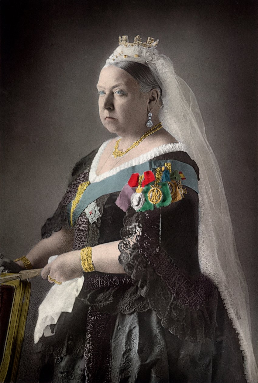Rainha Vitória (1819-1901), do Reino Unido. Fotografia de W. e D. Downey, da "The Cabinet Portrait Gallery" Inglaterra de W. and D. Downey
