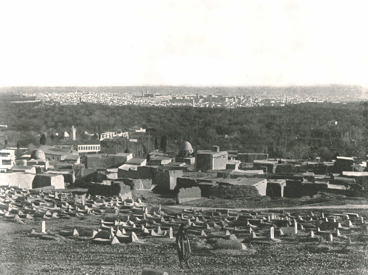 Panorama da cidade de Sulhieh, Damasco, Síria Otomano, 1895. de W and S Ltd