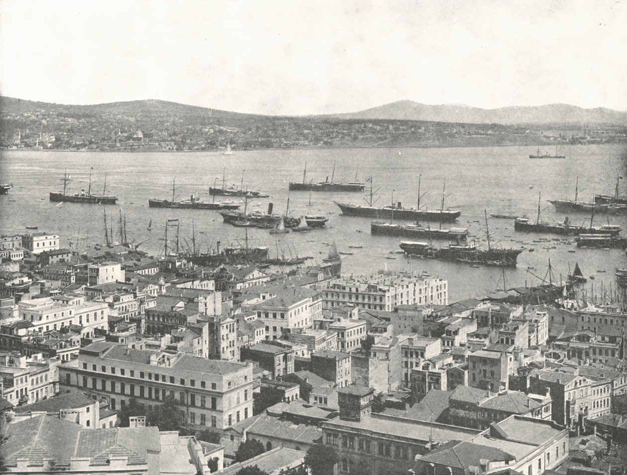 O Bósforo, olhando para Scutari, Constantinopla, Império Otomano, 1895. de W and S Ltd