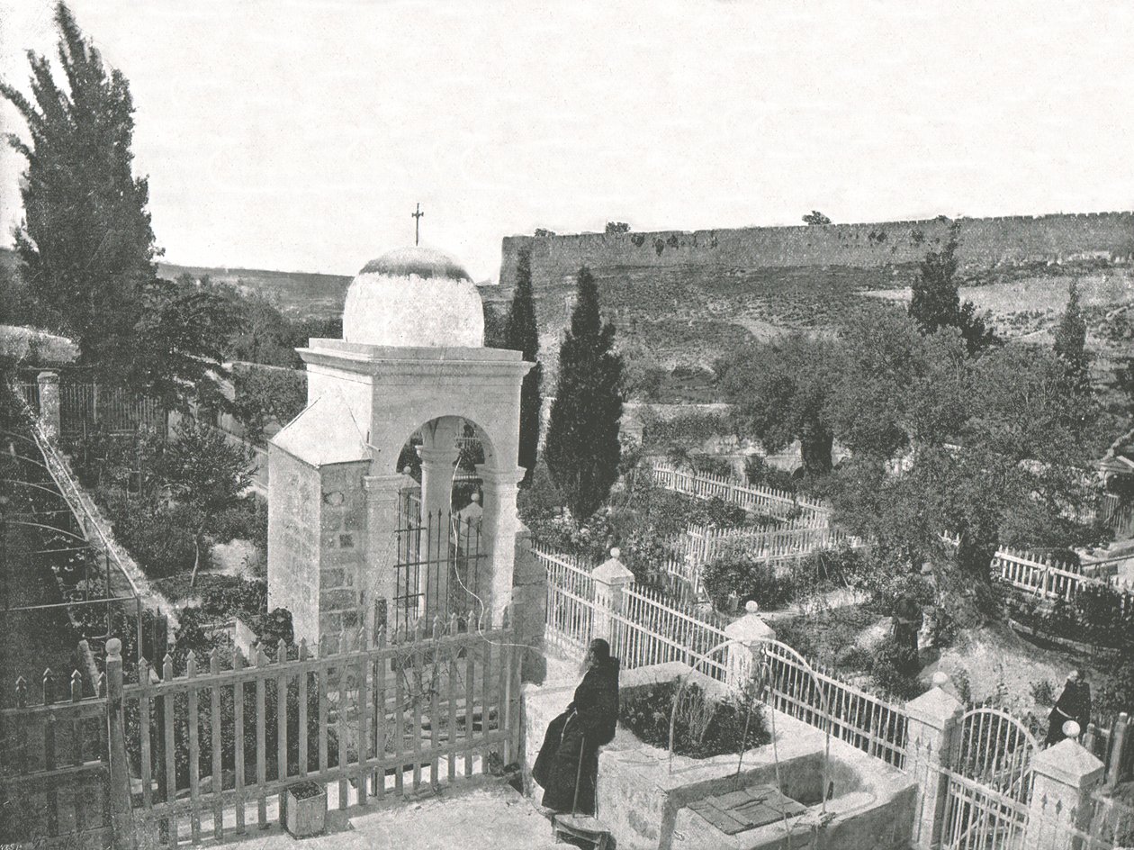 O Jardim do Getsêmani, Jerusalém, Palestina, 1895. de W and S Ltd